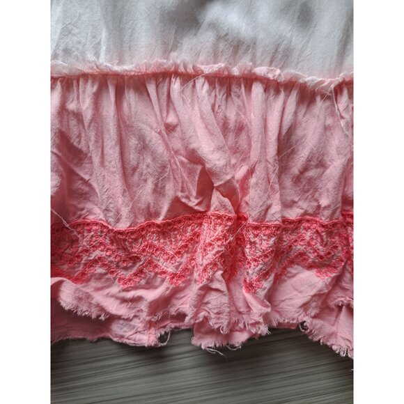 Surf Gypsy Womens Pink Boho Bell Sleeve Top Swimsuit Cover Up Tassels Lace Small - Picture 2 of 7